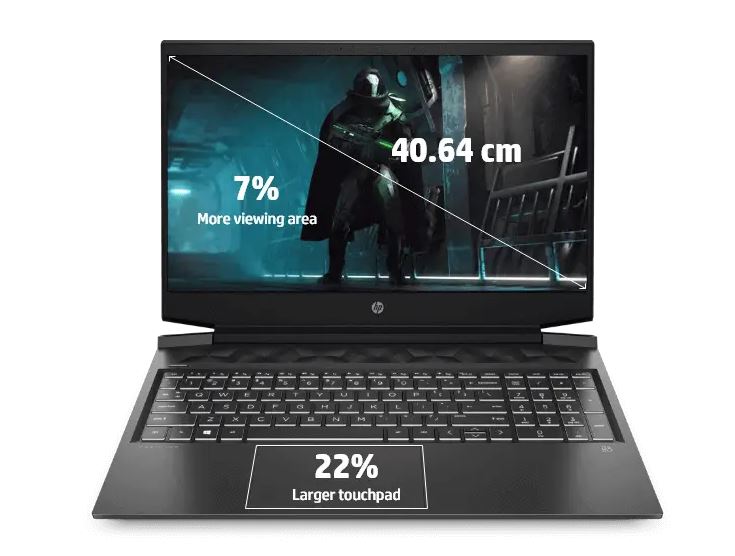 Laptop HP Gaming 16 giao diện bàn phím